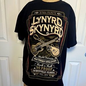 Lynyrd Skynyrd Concert Tee 2014 L Mens Black Graphic Music Southern Rock n Roll